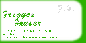frigyes hauser business card